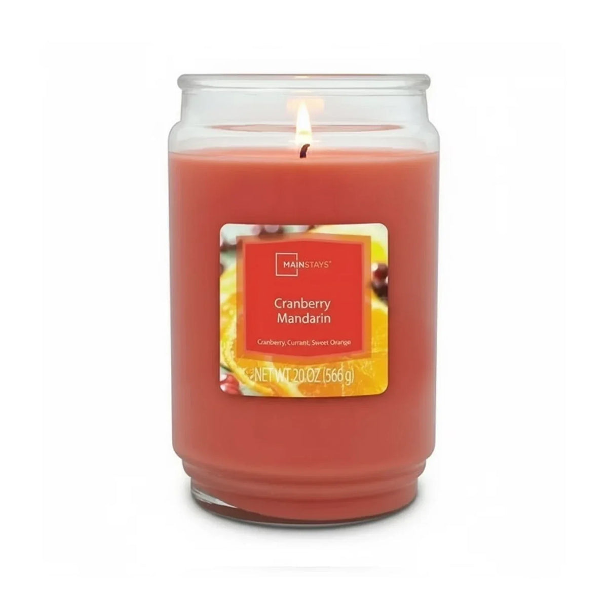 Scented Mandarin Single-Wick Large Glass Jar Candle, 20 oz